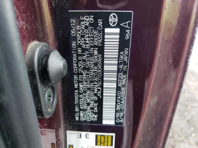 JTKJF5C71D3045969 - 2013 TOYOTA SCION TC 勃艮第红 照片 12