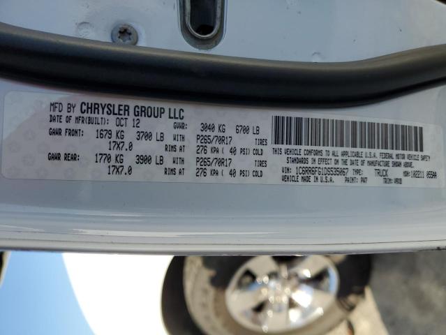 1C6RR6FG1DS535067 - 2013 RAM 1500 ST WHITE photo 12