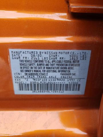 3N1AB8DV8LY284512 - 2020 NISSAN SENTRA SR ORANGE photo 12