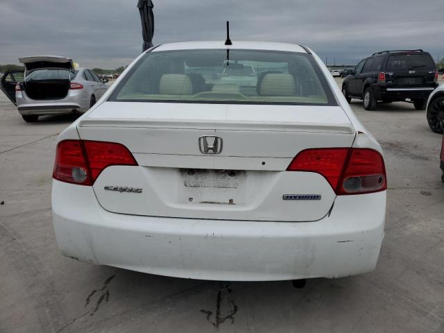 JHMFA36226S018321 - 2006 HONDA CIVIC HYBRID WHITE photo 6