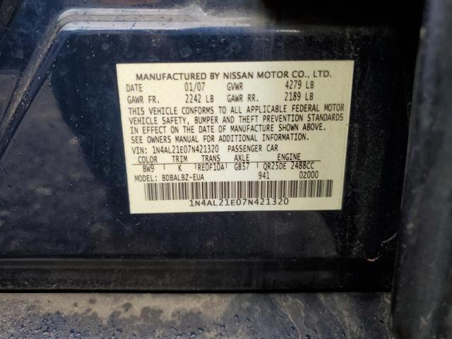 1N4AL21E07N421320 - 2007 NISSAN ALTIMA 2.5 BLUE photo 12