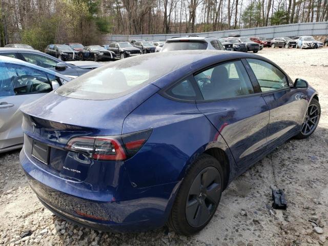 5YJ3E1EB2MF078169 - 2021 TESLA MODEL 3 BLUE photo 3