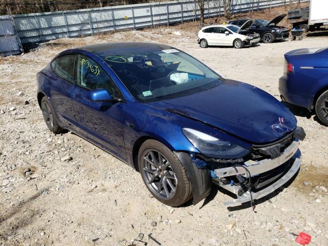 5YJ3E1EB2MF078169 - 2021 TESLA MODEL 3 BLUE photo 4