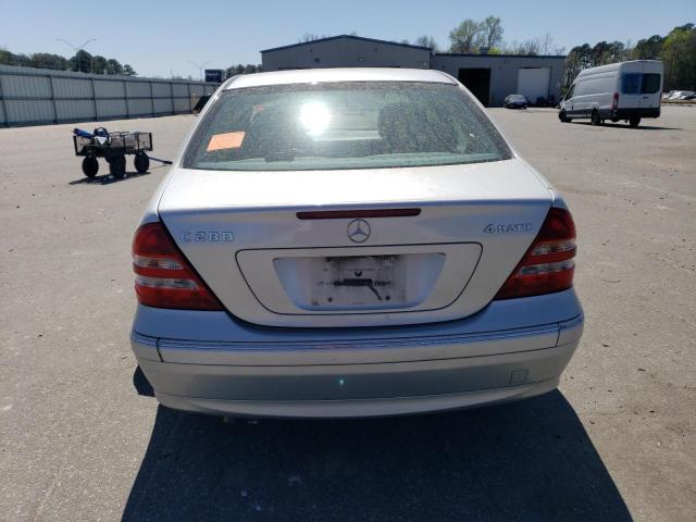 WDBRF92H27F924314 - 2007 MERCEDES-BENZ C 280 4MATIC SILVER photo 6