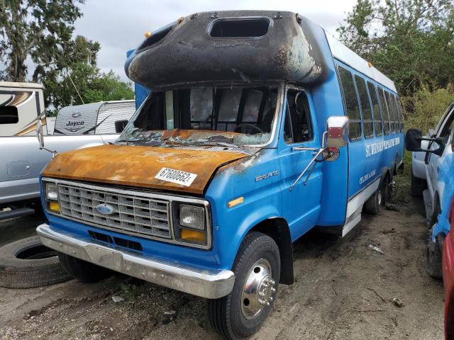 1FDKE30L6HHA09641 - 1987 FORD ECONOLINE E350 CUTAWAY VAN BLUE photo 1