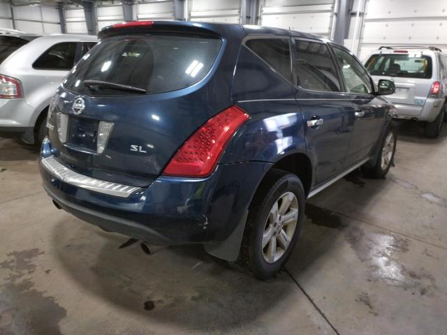 JN8AZ08TX6W400893 - 2006 NISSAN MURANO SL BLUE photo 4