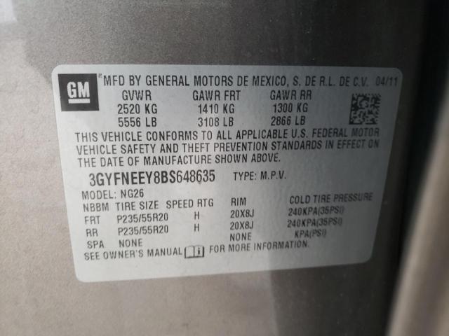 3GYFNEEY8BS648635 - 2011 CADILLAC SRX PERFORMANCE COLLECTION Күміс фото 13