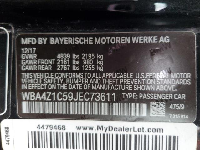 WBA4Z1C59JEC73611 - 2018 BMW 430I BLACK photo 12