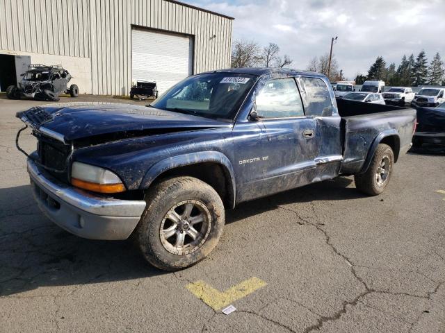 1B7GL42X12S535384 - 2002 DODGE DAKOTA SLT BLUE photo 1