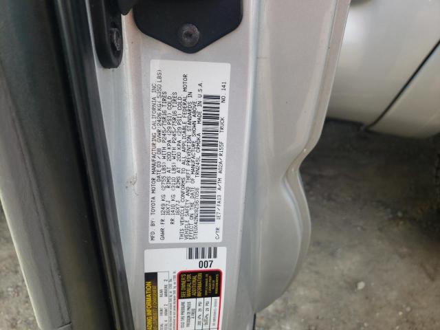 5TEUX42N28Z567058 - 2008 TOYOTA TACOMA ACCESS CAB SILVER photo 12