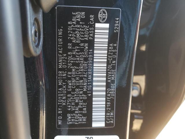 4T1G11AK8RU890914 - 2024 TOYOTA CAMRY SE NIGHT SHADE BLACK photo 12