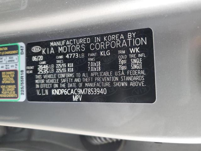 KNDP6CAC9M7853940 - 2021 KIA SPORTAGE S GRAY photo 12