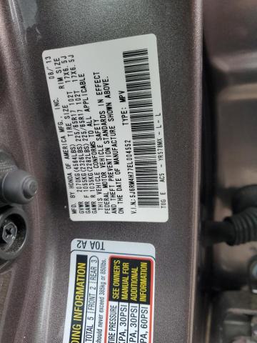 5J6RM4H77EL004552 - 2014 HONDA CR-V EXL GRAY photo 12