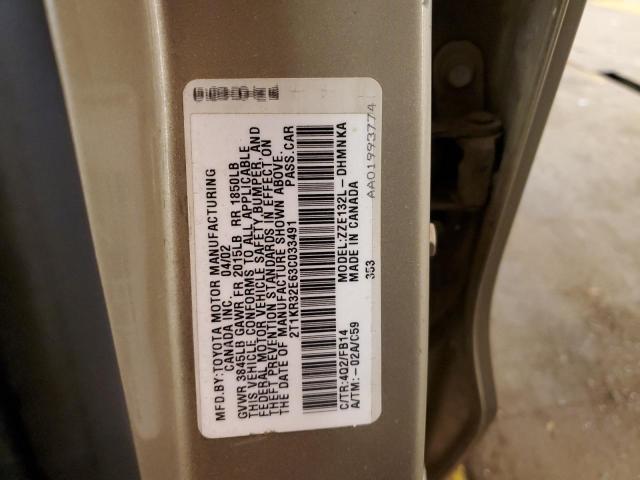 2T1KR32E63C033491 - 2003 TOYOTA COROLLA MA XR GOLD photo 12