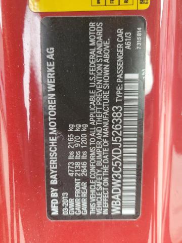 WBADW3C5XDJ526383 - 2013 BMW 328I I RED photo 13