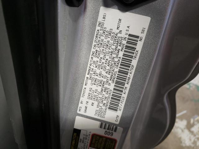 5TEUU42N08Z581419 - 2008 TOYOTA TACOMA ACCESS CAB ვერცხლისფერი ფოტო 12