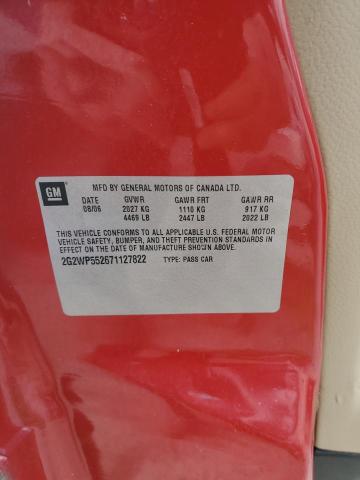 2G2WP552671127822 - 2007 PONTIAC GRAND PRIX 红色 照片 12