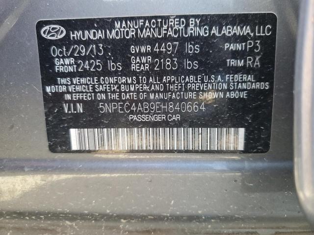 5NPEC4AB9EH840664 - 2014 HYUNDAI SONATA SE GRAY photo 13