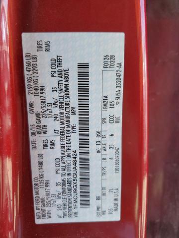 1FMCU9GX5GUA48424 - 2016 FORD ESCAPE SE RED photo 13