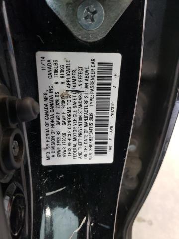 2HGFB2F94FH512839 - 2015 HONDA CIVIC EXL BLACK photo 12