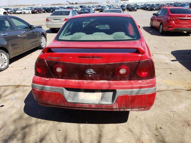 2G1WF52E949178931 - 2004 CHEVROLET IMPALA RED photo 6