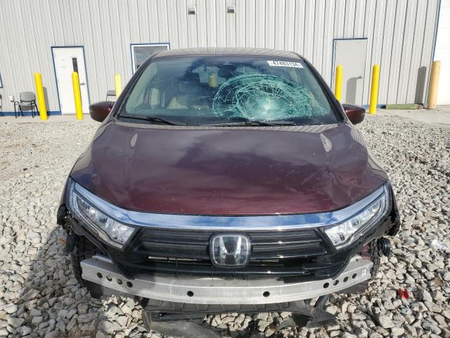 5FNRL6H74MB025882 - 2021 HONDA ODYSSEY EXL MAROON photo 5