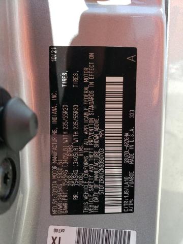 5TDFZRAH2NS090703 - 2022 TOYOTA HIGHLANDER PLATINUM SILVER photo 14