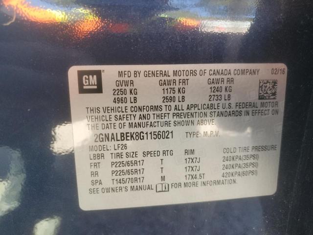 2GNALBEK8G1156021 - 2016 CHEVROLET EQUINOX LS BLUE photo 13