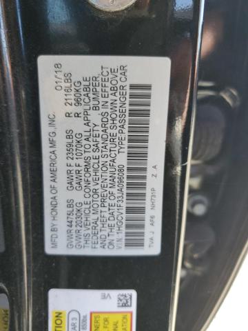 1HGCV1F33JA096080 - 2018 HONDA ACCORD SPORT BLACK photo 12