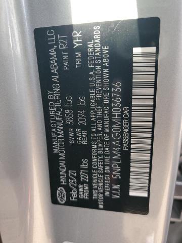 5NPLM4AG0MH036736 - 2021 HYUNDAI ELANTRA SEL SILVER photo 13