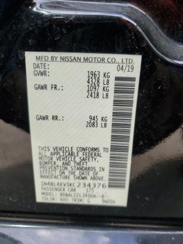 1N4BL4EV3KC234376 - 2019 NISSAN ALTIMA SL BLACK photo 12
