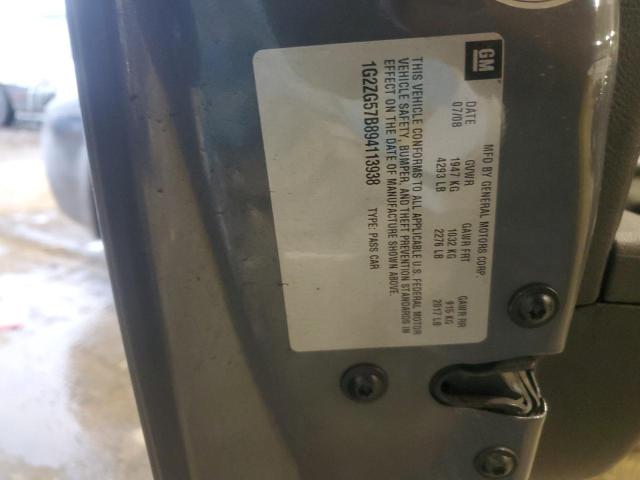 1G2ZG57B894113938 - 2009 PONTIAC G6 GRAY photo 12