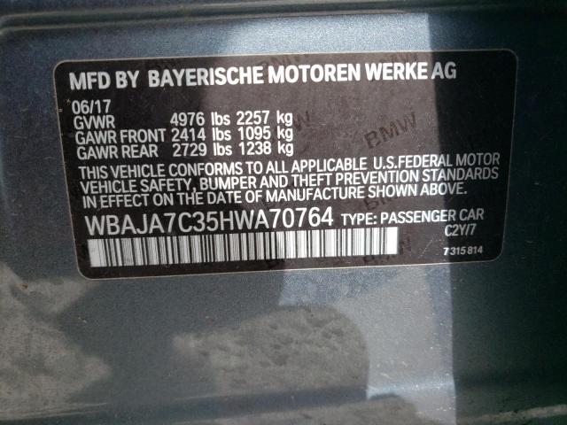 WBAJA7C35HWA70764 - 2017 BMW 530 XI BLACK photo 12