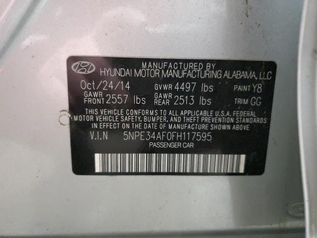 5NPE34AF0FH117595 - 2015 HYUNDAI SONATA SPORT SILVER photo 12