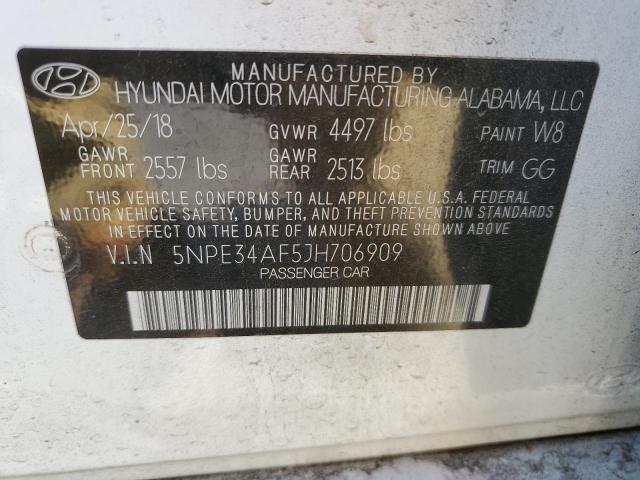 5NPE34AF5JH706909 - 2018 HYUNDAI SONATA SPORT WHITE photo 12