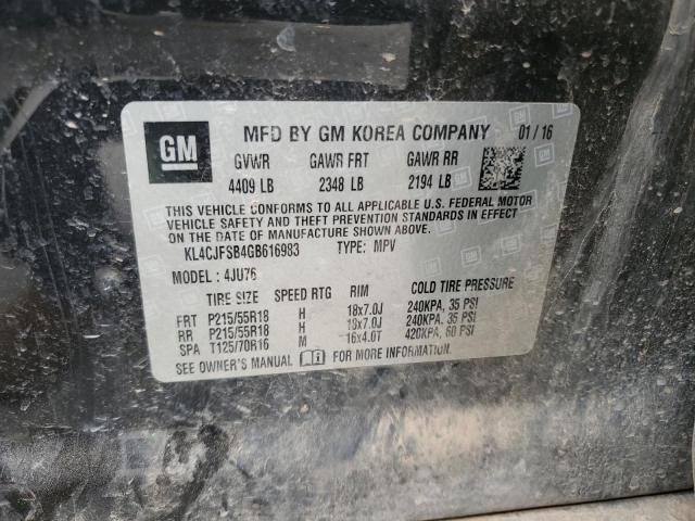 KL4CJFSB4GB616983 - 2016 BUICK ENCORE CONVENIENCE 黑色 照片 13