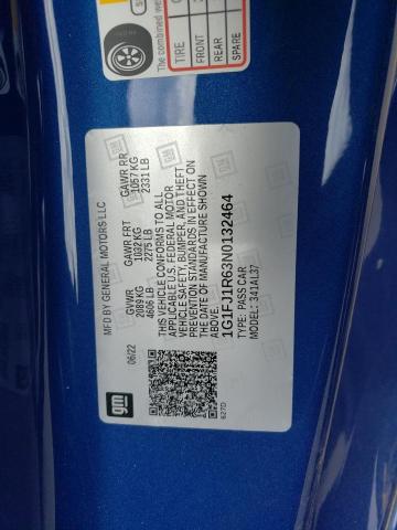 1G1FJ1R63N0132464 - 2022 CHEVROLET CAMARO ZL1 BLUE photo 13