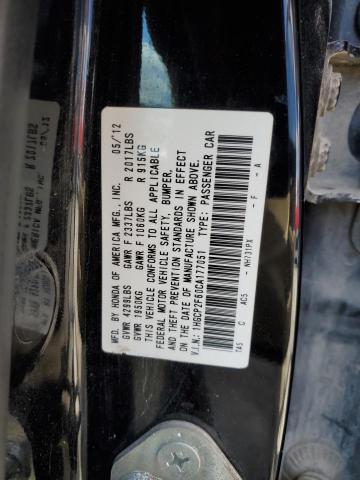 1HGCP2F60CA177051 - 2012 HONDA ACCORD SE BLACK photo 12