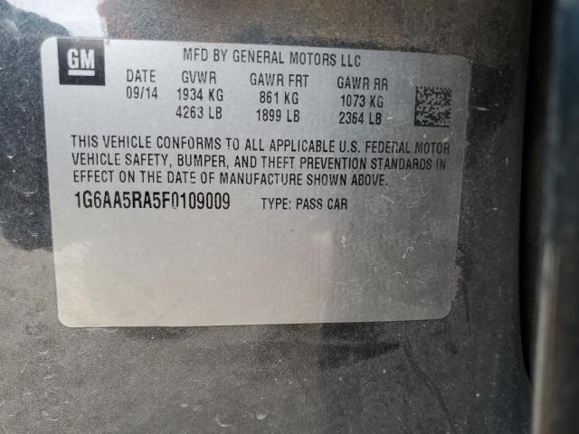 1G6AA5RA5F0109009 - 2015 CADILLAC ATS GRAY photo 12