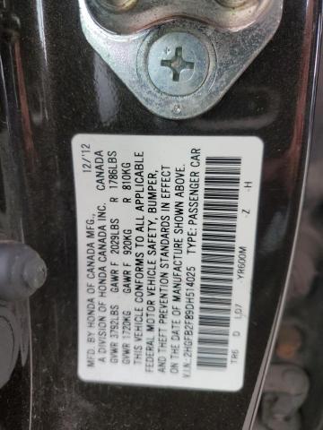 2HGFB2F89DH514025 - 2013 HONDA CIVIC EX BROWN photo 13