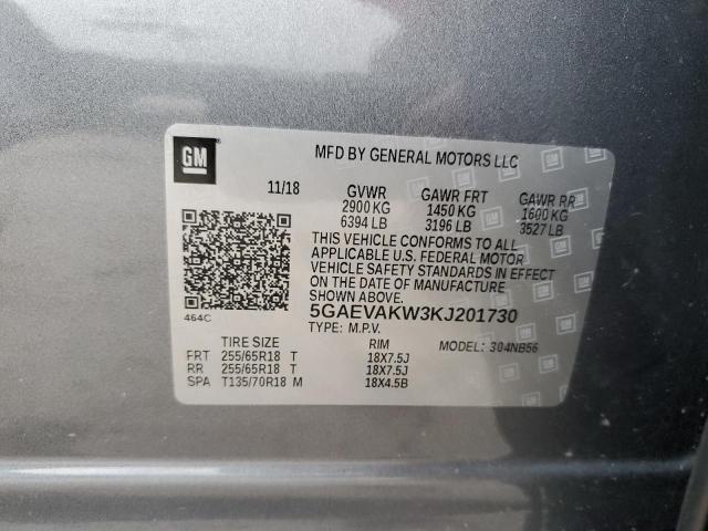 5GAEVAKW3KJ201730 - 2019 BUICK ENCLAVE ESSENCE GRAY photo 14