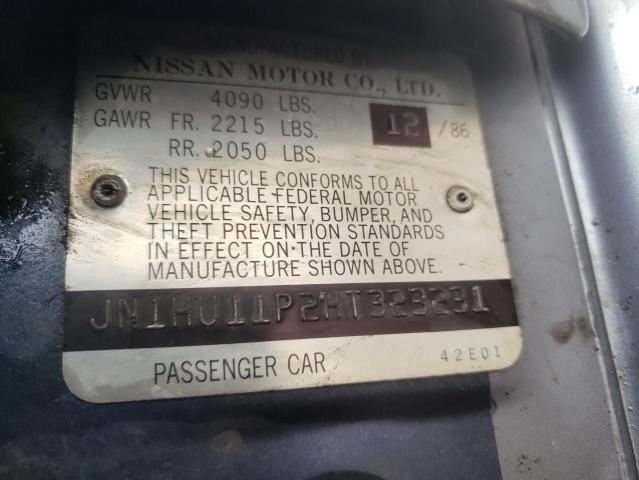 JN1HU11P2HT323231 - 1987 NISSAN MAXIMA TWO TONE photo 12