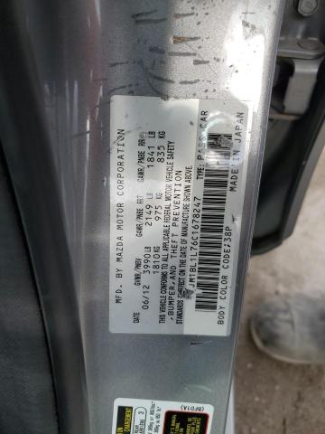 JM1BL1L76C1678247 - 2012 MAZDA 3 I SILVER photo 12