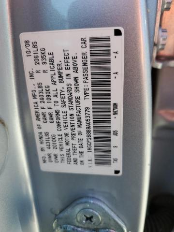 1HGCP26889A053779 - 2009 HONDA ACCORD EXL SILVER photo 12