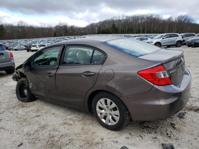 2HGFB2E58CH576053 - 2012 HONDA CIVIC LX BROWN photo 2