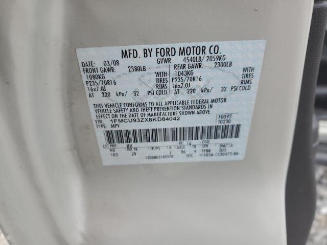 1FMCU93ZX8KD84042 - 2008 FORD ESCAPE XLT CREAM photo 13