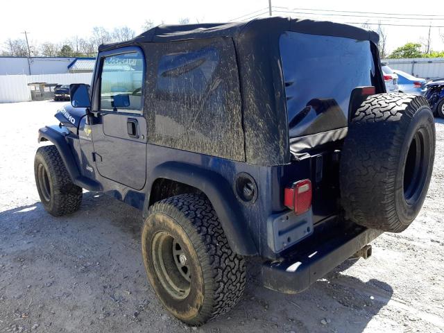 1J4FA39S52P743562 - 2002 JEEP WRANGLER / X BLUE photo 2