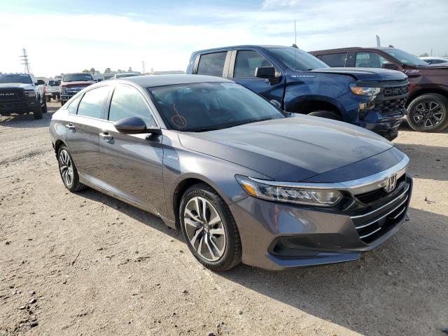 1HGCV3F13MA018252 - 2021 HONDA ACCORD HYBRID GRAY photo 4