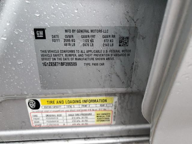 1G1ZE5E71BF286509 - 2011 CHEVROLET MALIBU LTZ SILVER photo 12