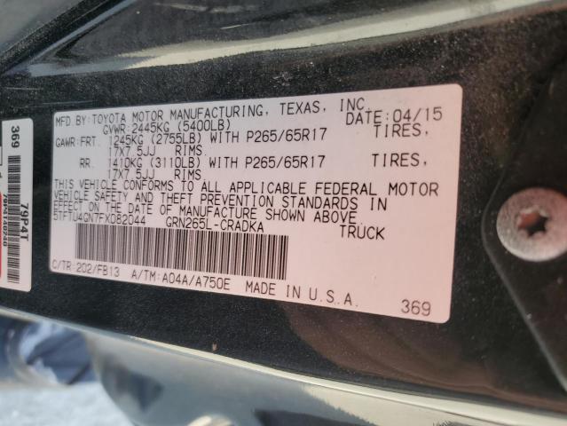 5TFTU4GN7FX082044 - 2015 TOYOTA TACOMA PRERUNNER ACCESS CAB BLACK photo 12